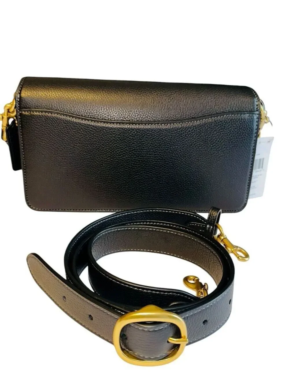Coach Black Pebbled Leather Tabby 26